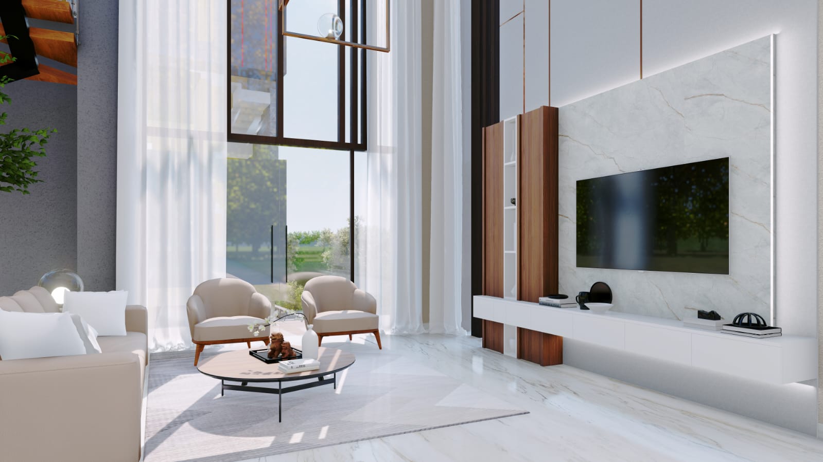 Grand Dale Luxury Villa Living Room – ECR Villas Chennai